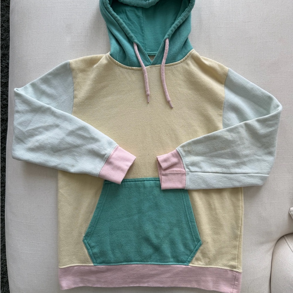 Pastel Colorblock Hoodie Sweater